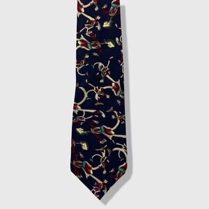 J. Garcia Silk Necktie Mens One Size Blue Lady with Argyle Socks Collection Six